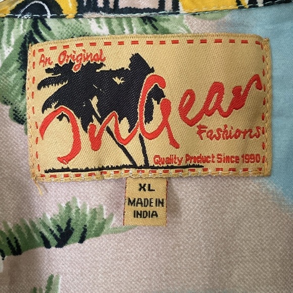 INgear Hawaiian Tropical Surf Shirt Short Sleeve Colorful Palm Size XL - Picture 5 of 10